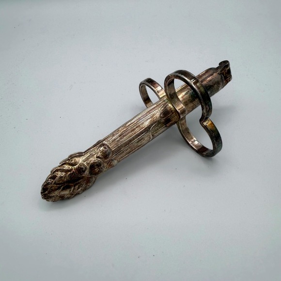 Other - Vintage Silver Plated Figural Asparagus Tongs Scissor Style Serving Tool 4.5"